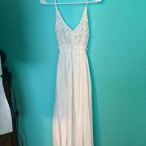 White backless dress